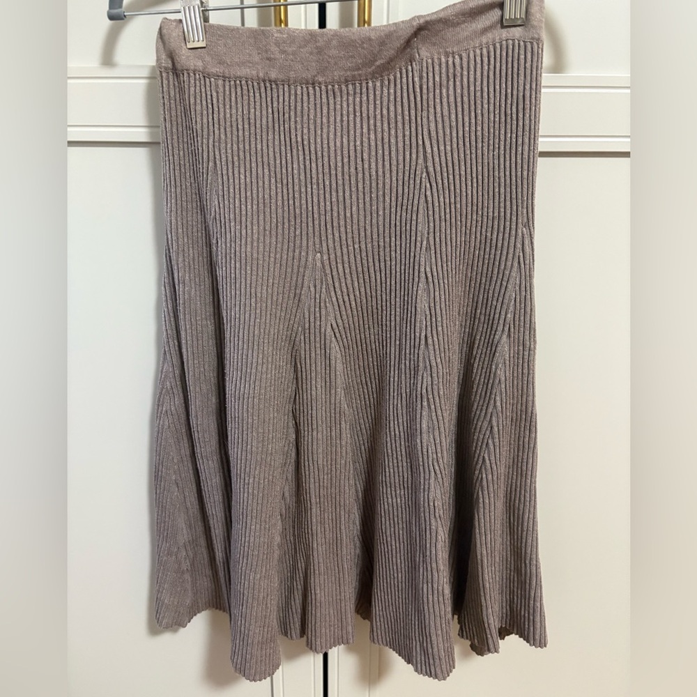 The Slim Skirt Taupe Brown Sweater Midi Skirt